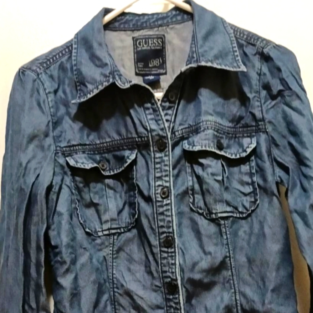 Guess Small Petite Long Sleeve Denim shirt
